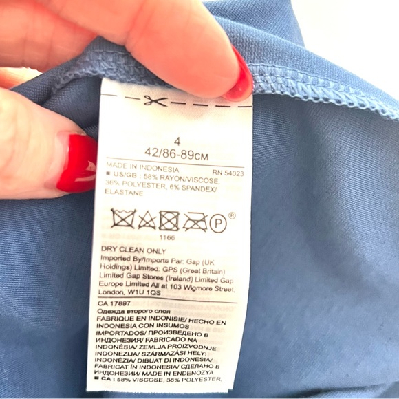 Banana Republic Sleeveless Rayon Viscose Blue Belted Wide Leg Jumpsuit 4 - Picture 10 of 14